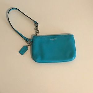 NWOT Coach wristlet (bright blue/turquoise)